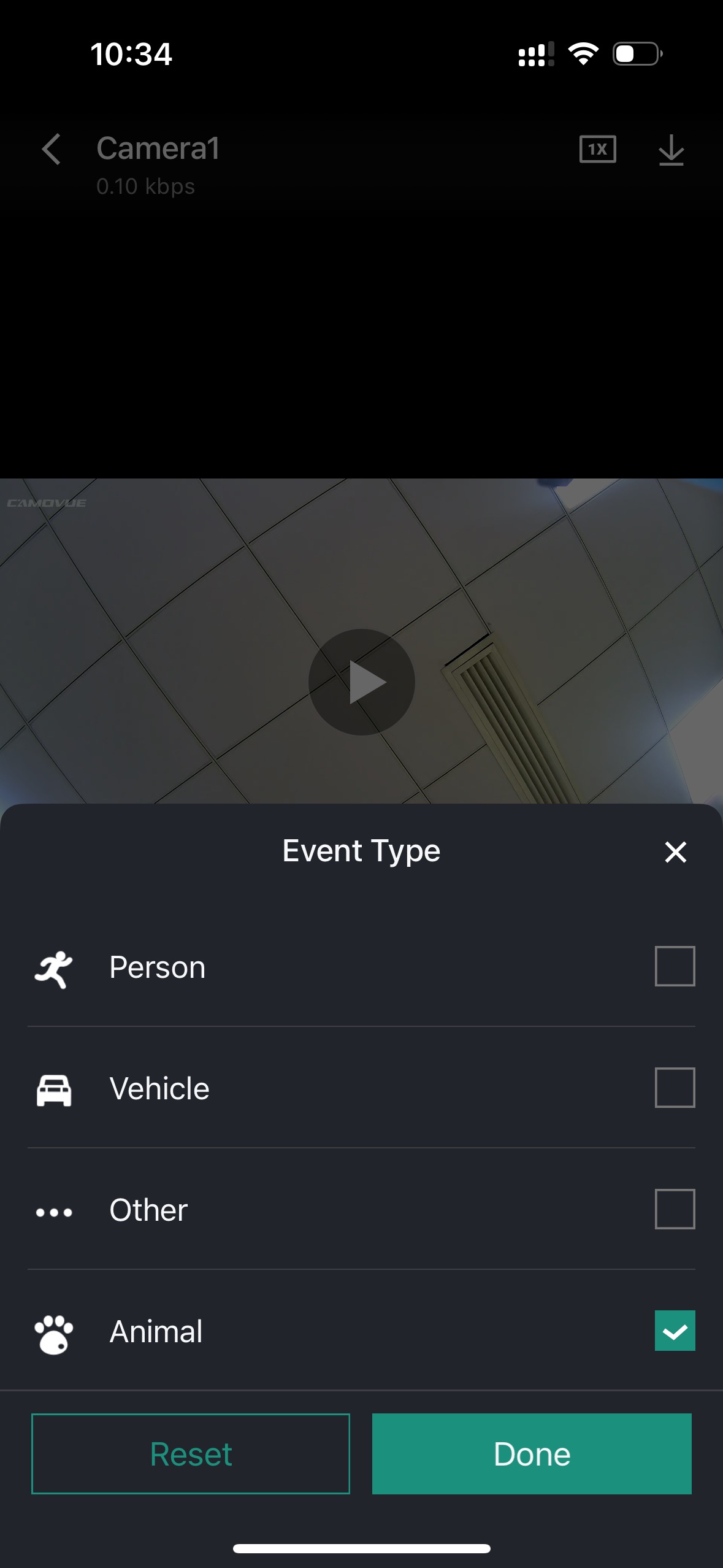 select event type