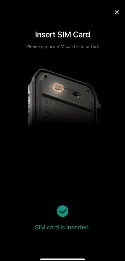 sim card is inserted