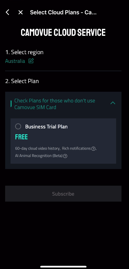 select cloud plan