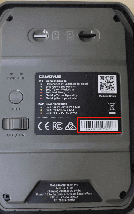 serial numbers