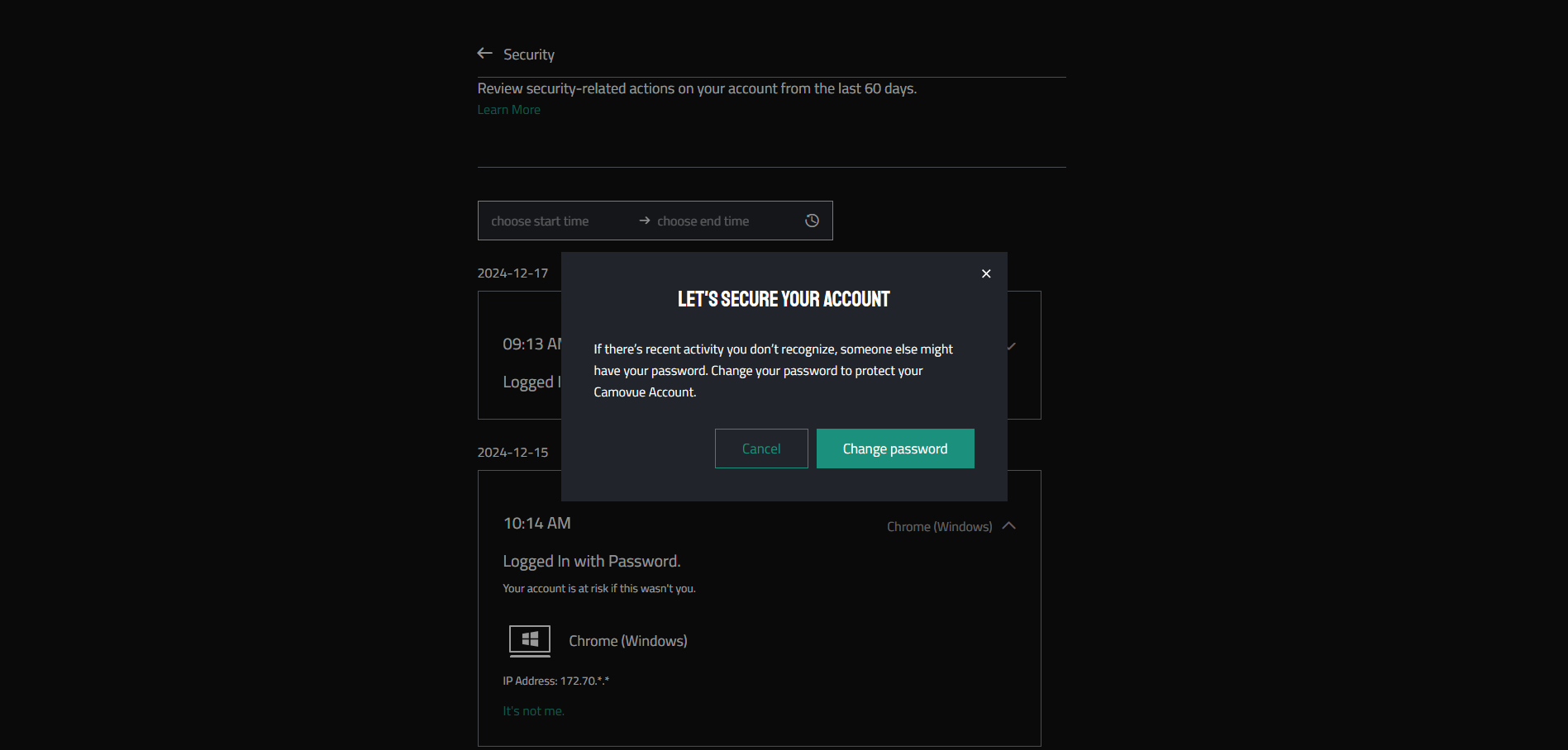 change password