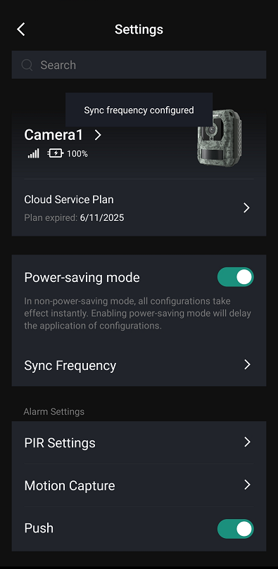 sync configured