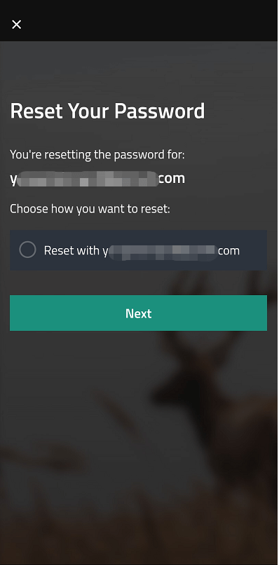 choose reset your password app