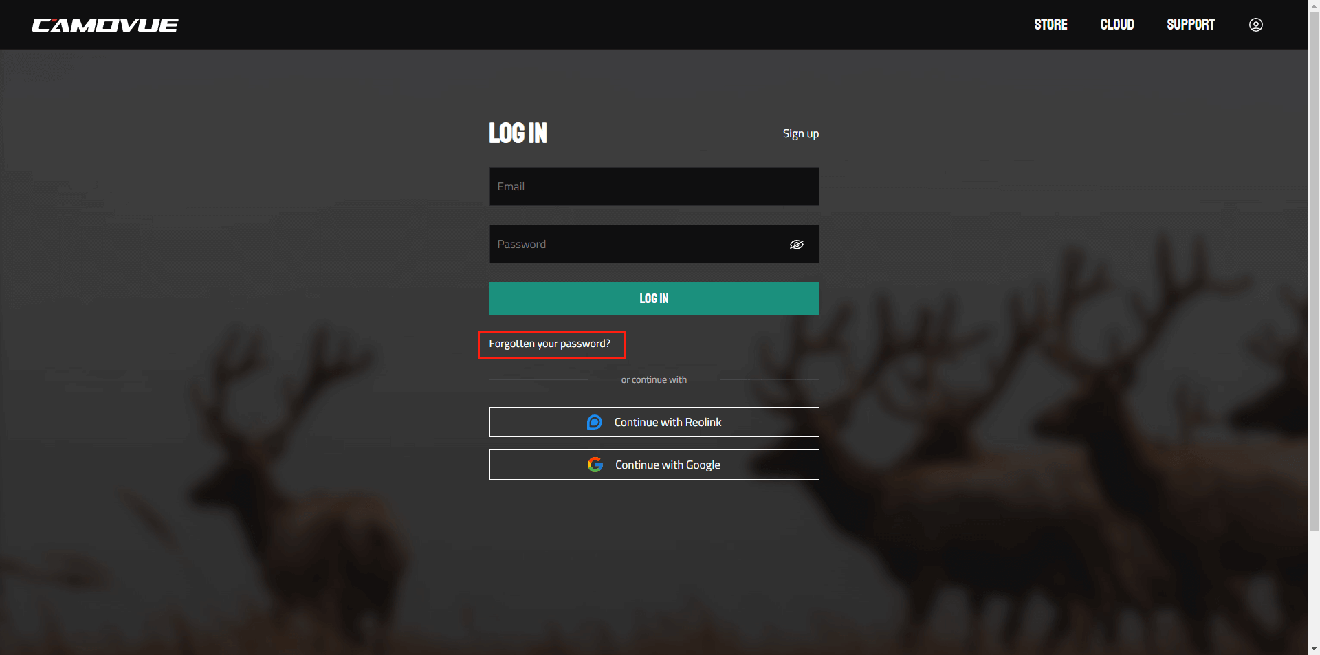 forgotten your password web