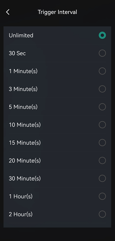 trigger interval