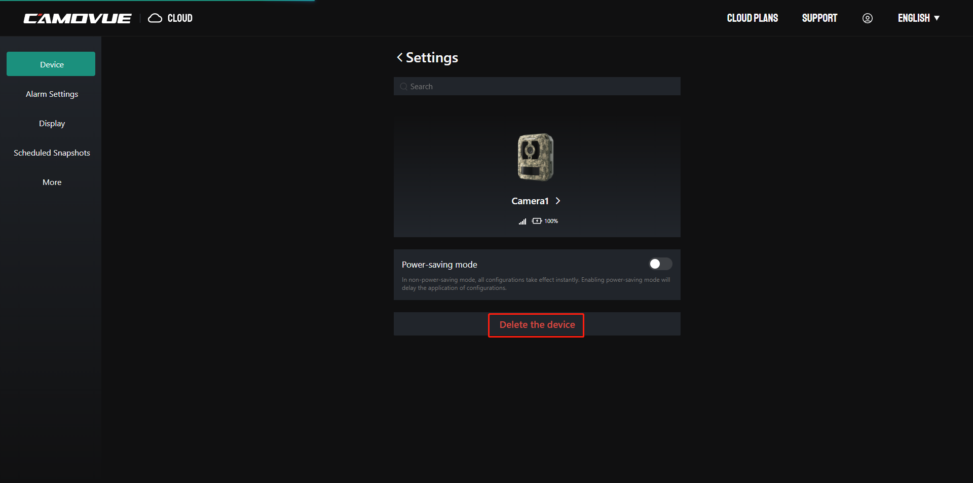 delete the device