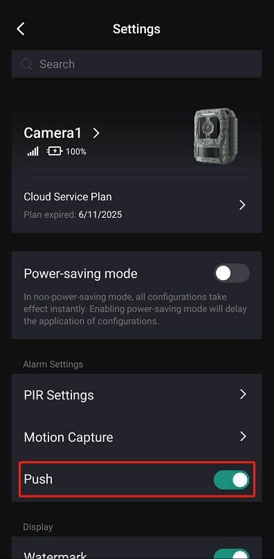 enable push
