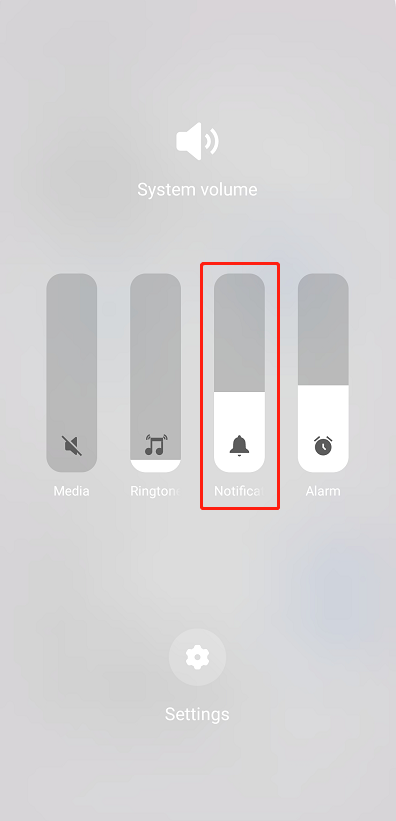 notification volume