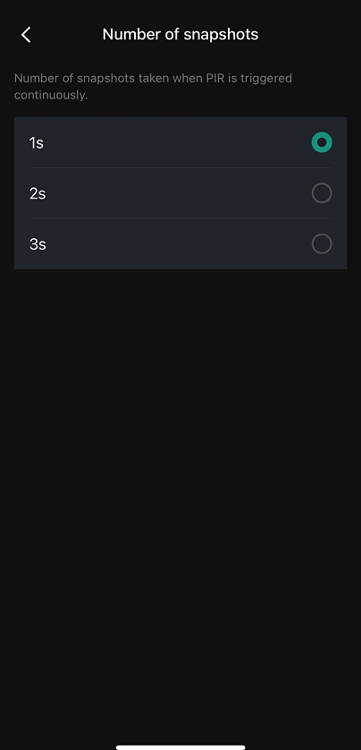 number of snapshots