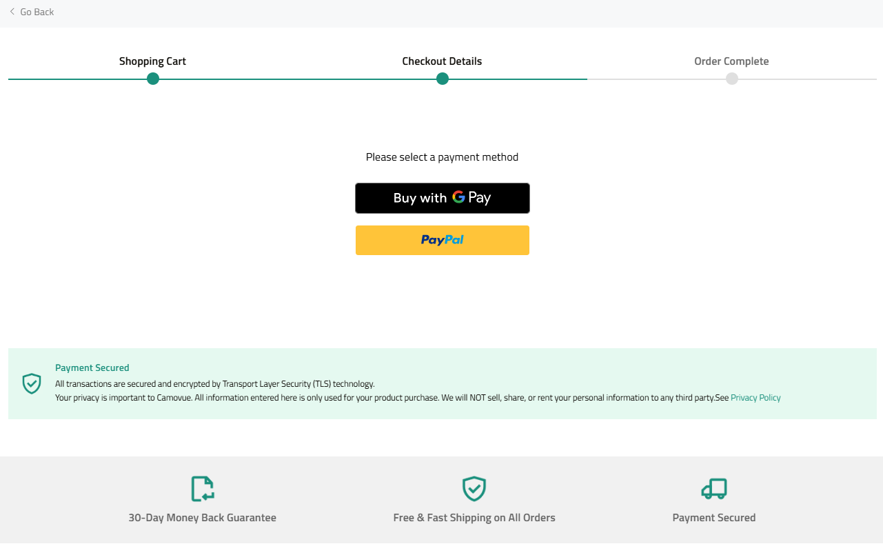 select a payment method