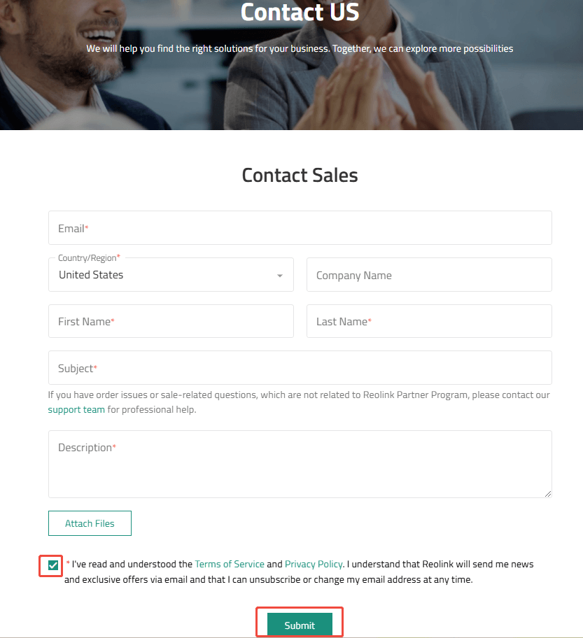 contact sales