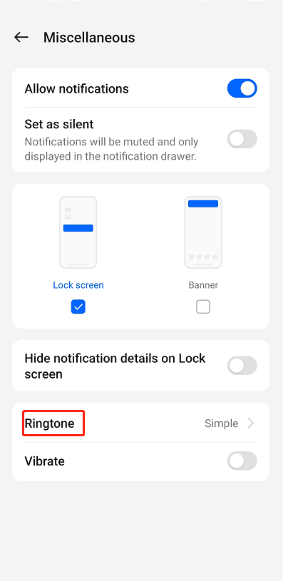 customize push ringtone android
