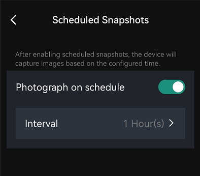 scheduled snapshots
