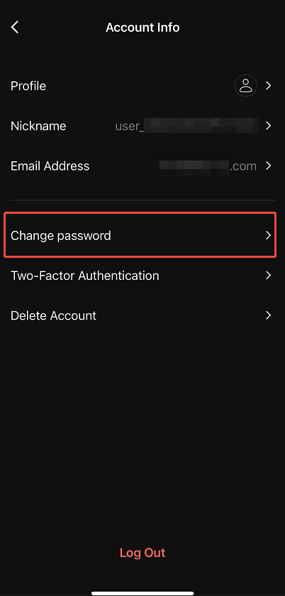 change password
