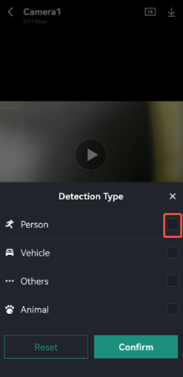 select detection type