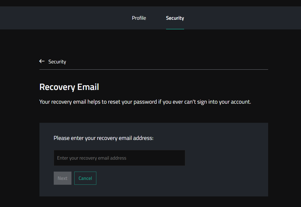 enter recovery email
